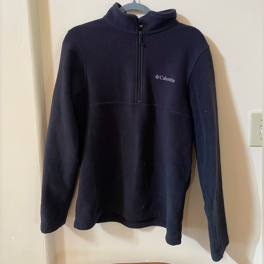 COLUMBIA WOMENS DARK GRAY FLEECE PULLOVER 1/4 ZIP JACKET SWEATER SIZE S